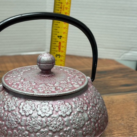 Teavana Japanese Pink Cherry Blossom Cast Iron Teapot Kettle Stainless Strainer - Picture 9 of 9